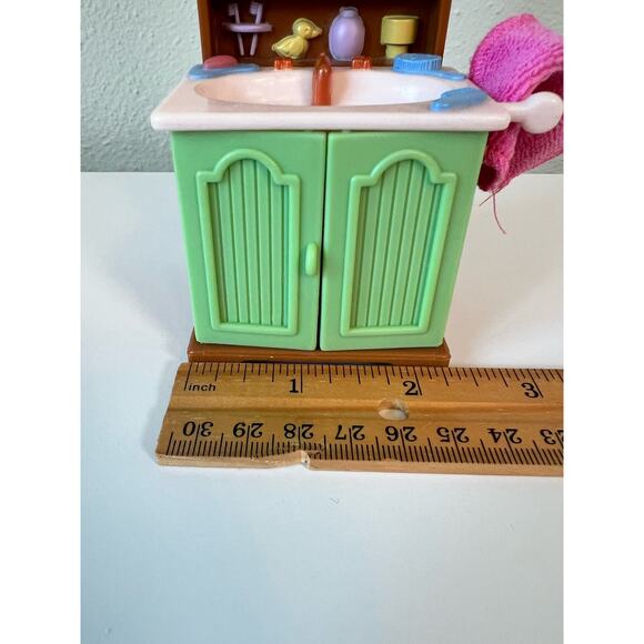 Fisher Price Loving Family Dream Dollhouse Bathroom Vanity Sink with Cabinet - Picture 8 of 10